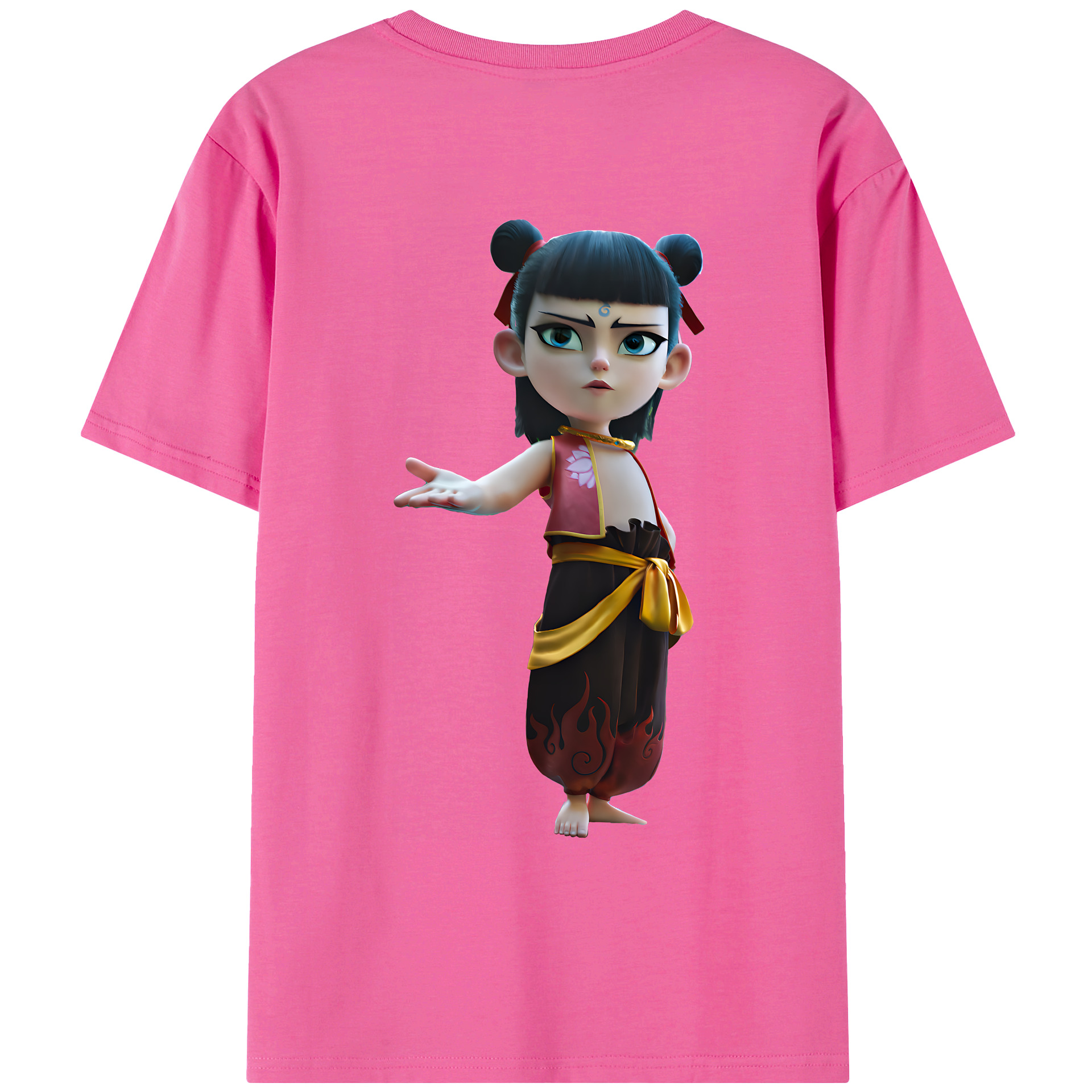 （画像用） Ne Zha 2 ナタ 魔童の大暴れ レディース半袖Tシャツ(バックプリント)